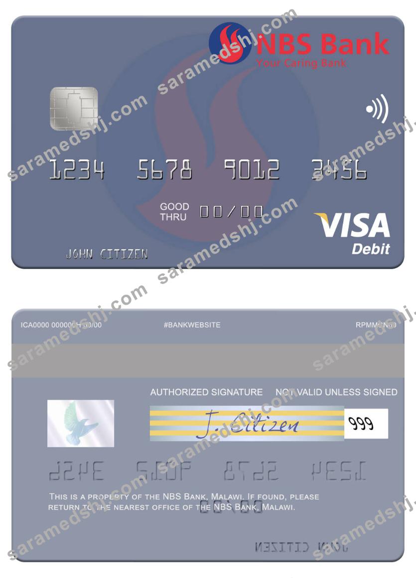 Malawi NBS Bank visa debit card